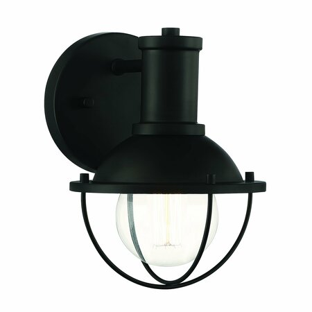 DESIGNERS FOUNTAIN Dalton 5.25in 1-Light Matte Black Industrial Indoor Wall Sconce with Metal Cage D243M-1B-MB